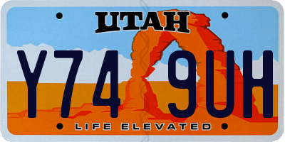 UT license plate Y749UH