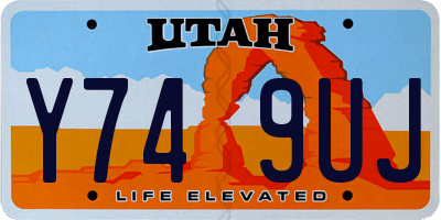 UT license plate Y749UJ