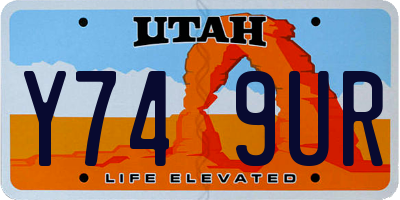 UT license plate Y749UR