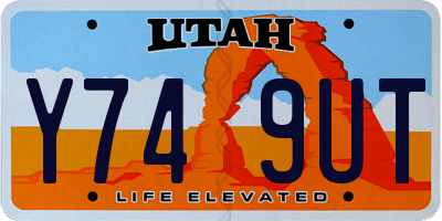 UT license plate Y749UT