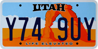 UT license plate Y749UY
