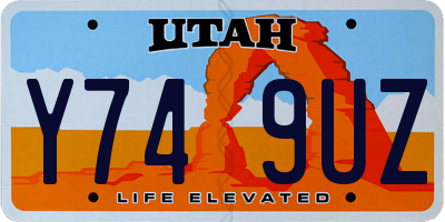UT license plate Y749UZ