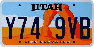 UT license plate Y749VB