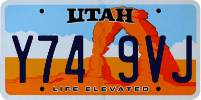 UT license plate Y749VJ
