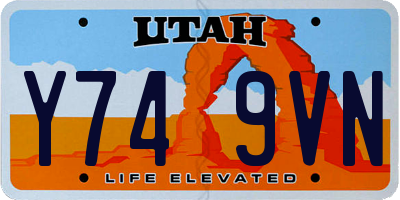 UT license plate Y749VN