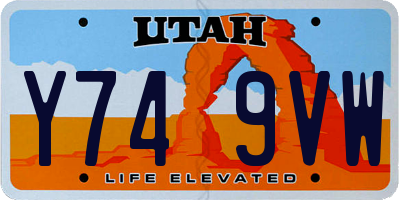 UT license plate Y749VW