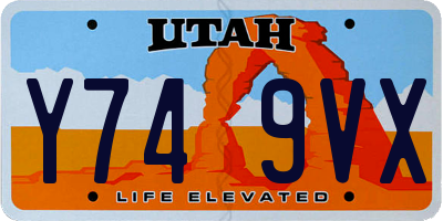 UT license plate Y749VX