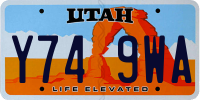 UT license plate Y749WA