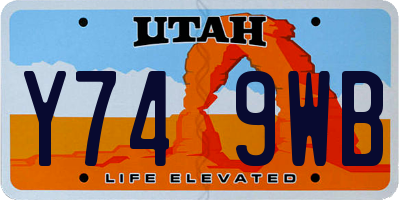 UT license plate Y749WB