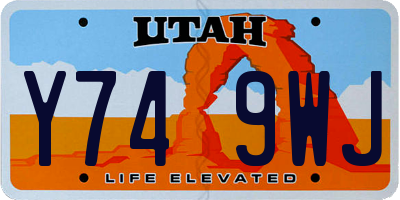UT license plate Y749WJ