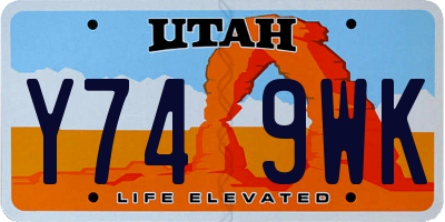 UT license plate Y749WK