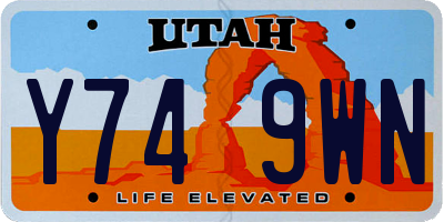 UT license plate Y749WN