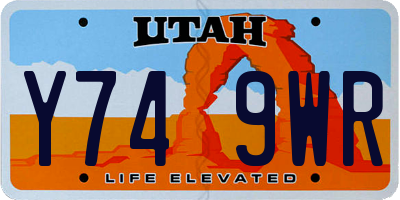 UT license plate Y749WR