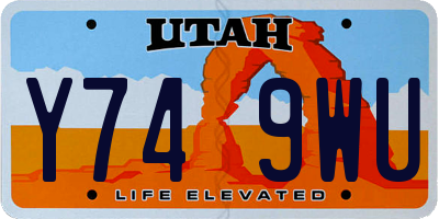UT license plate Y749WU