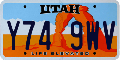 UT license plate Y749WV
