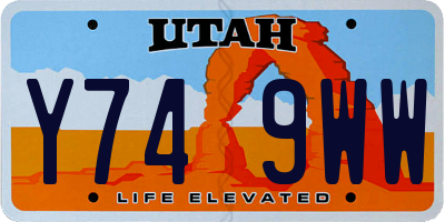 UT license plate Y749WW