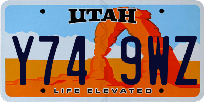 UT license plate Y749WZ