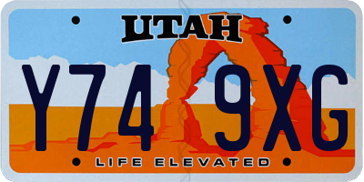 UT license plate Y749XG