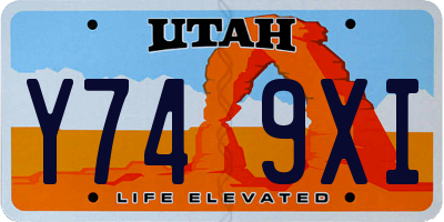 UT license plate Y749XI