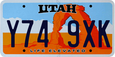 UT license plate Y749XK