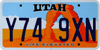 UT license plate Y749XN