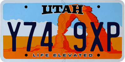 UT license plate Y749XP