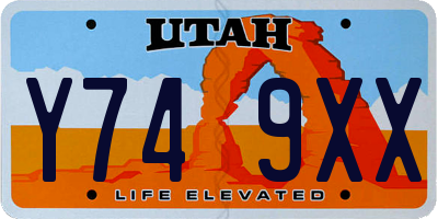 UT license plate Y749XX
