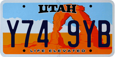 UT license plate Y749YB