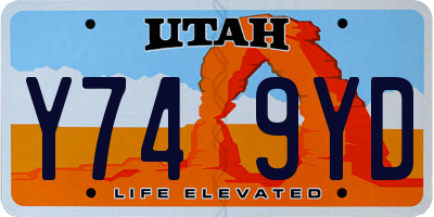 UT license plate Y749YD