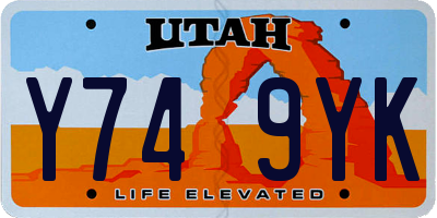 UT license plate Y749YK