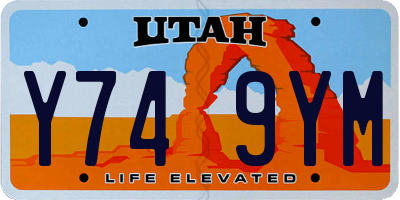 UT license plate Y749YM