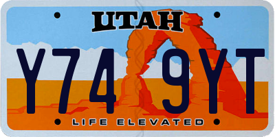UT license plate Y749YT