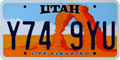 UT license plate Y749YU