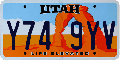UT license plate Y749YV