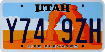 UT license plate Y749ZH