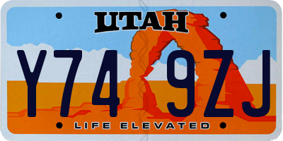 UT license plate Y749ZJ