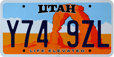 UT license plate Y749ZL
