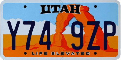 UT license plate Y749ZP