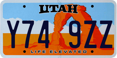 UT license plate Y749ZZ