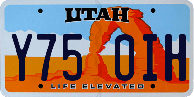 UT license plate Y750IH