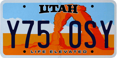 UT license plate Y750SY