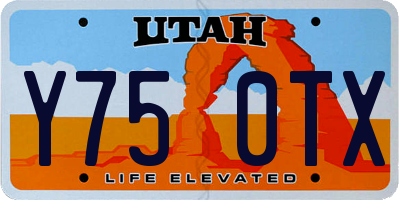 UT license plate Y750TX