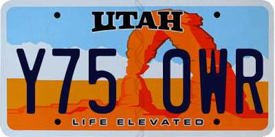 UT license plate Y750WR
