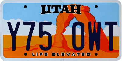 UT license plate Y750WT