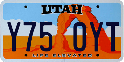 UT license plate Y750YT
