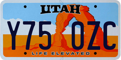 UT license plate Y750ZC