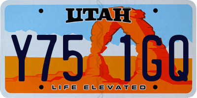 UT license plate Y751GQ