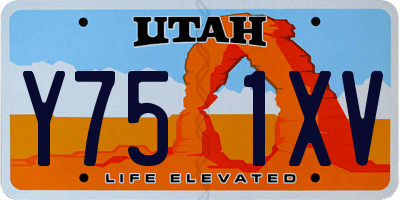 UT license plate Y751XV