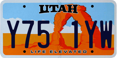 UT license plate Y751YW