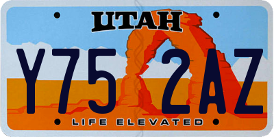 UT license plate Y752AZ